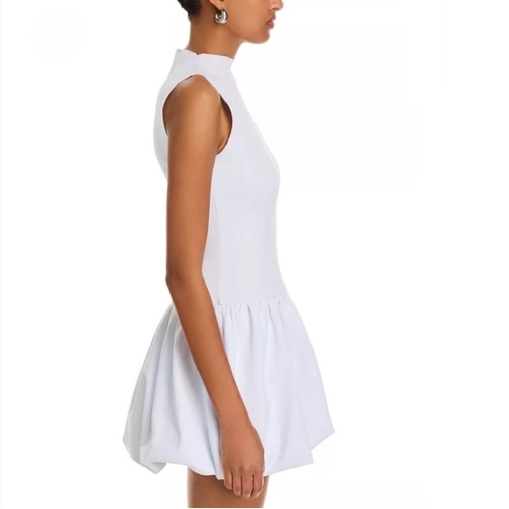 NWT AQUA Ponte Mock Neck Bubble Mini Dress - Picture 3 of 7